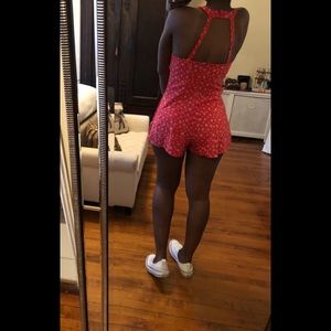 Red Kimchi Blue Floral Romper